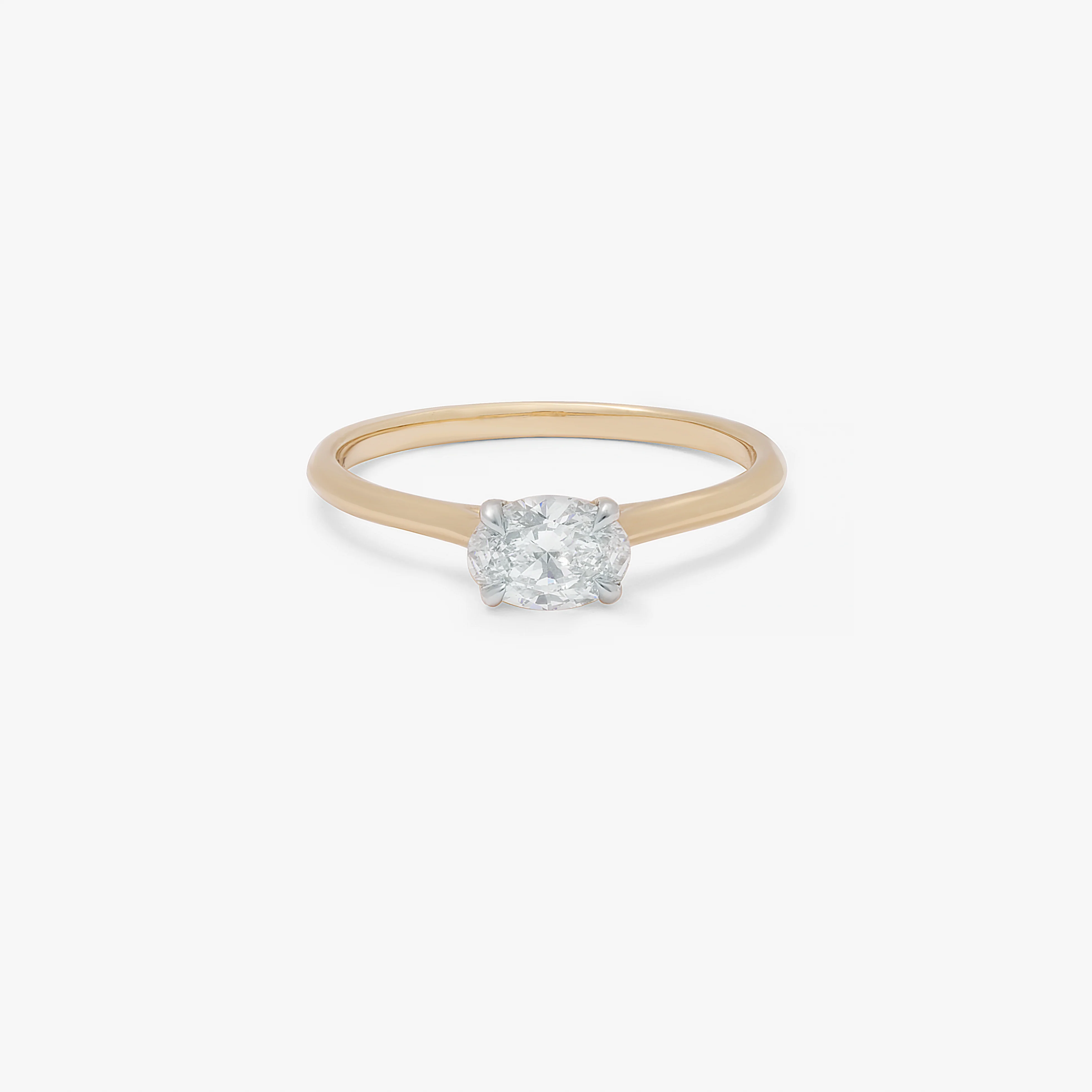 9K Yellow Gold 0.50ct Oval Lab Diamond East West Ring - Image 2
