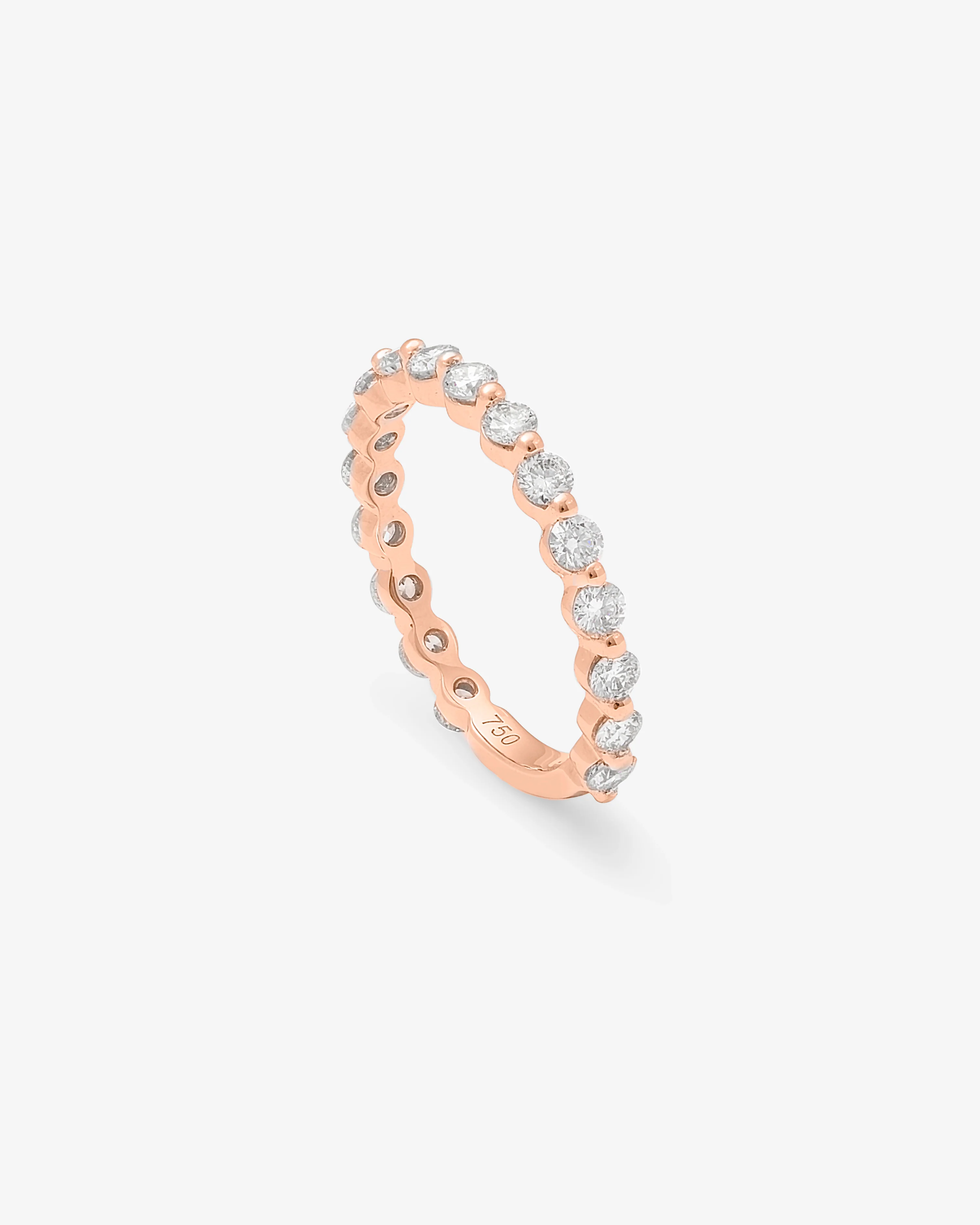14K Rose Gold Round Brilliant Floating Diamond Band 0.85tdw - Image 2