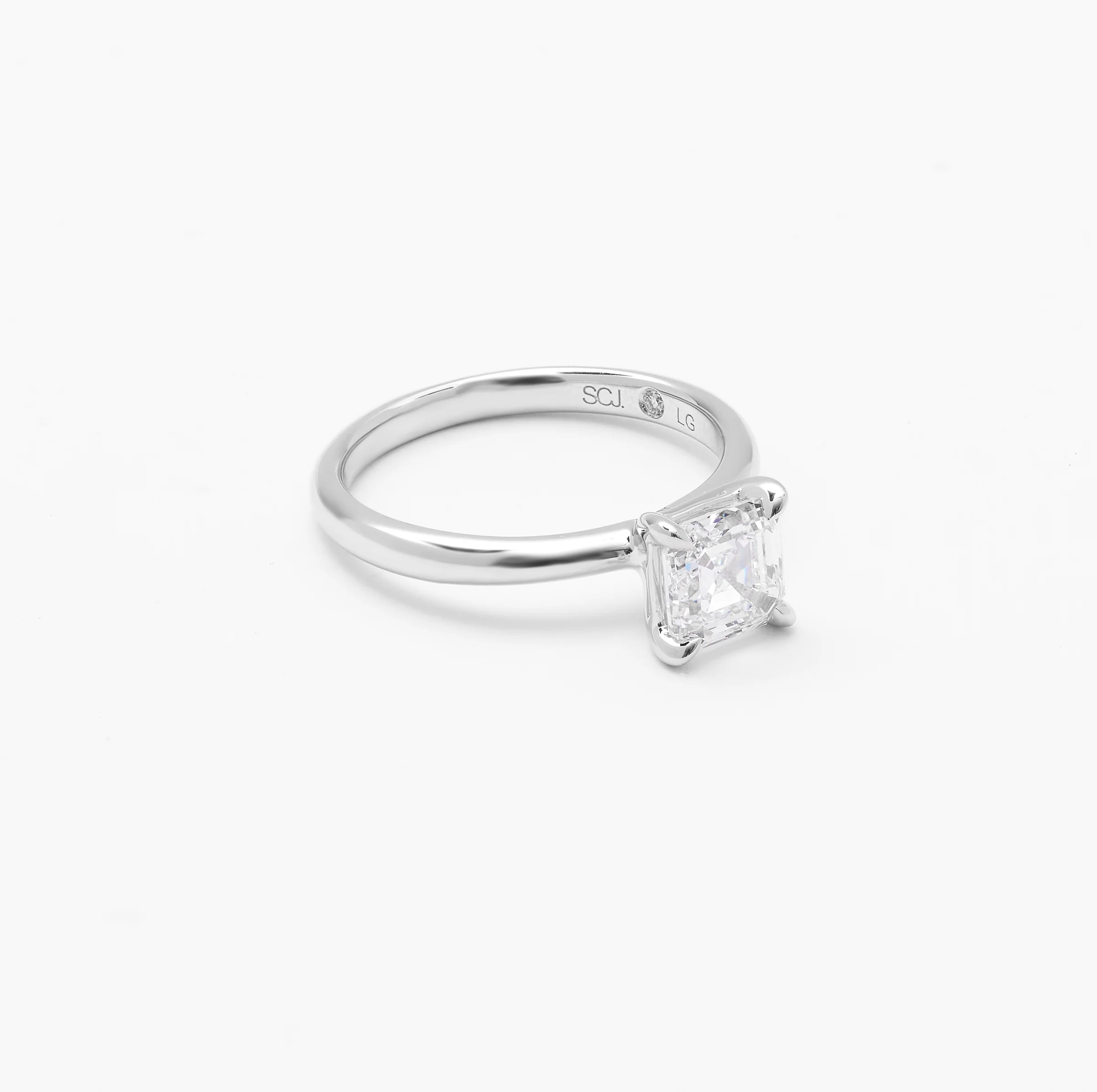 18K White Gold Asscher Lab Diamond Solitaire Engagement Ring 1.5ct - Image 2