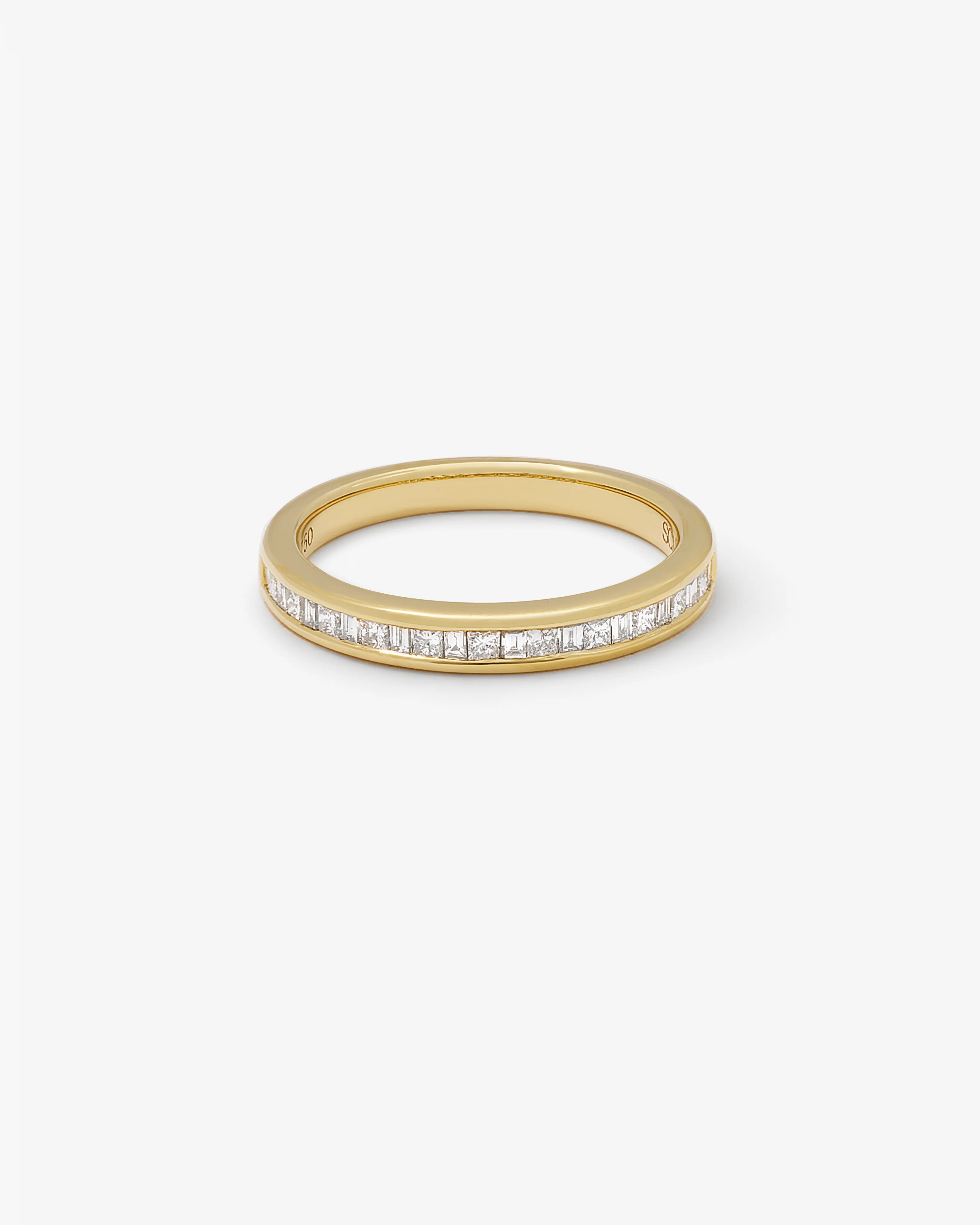 18K Yellow Gold Princess And Baguette Diamond Channel Set Band - Image 2