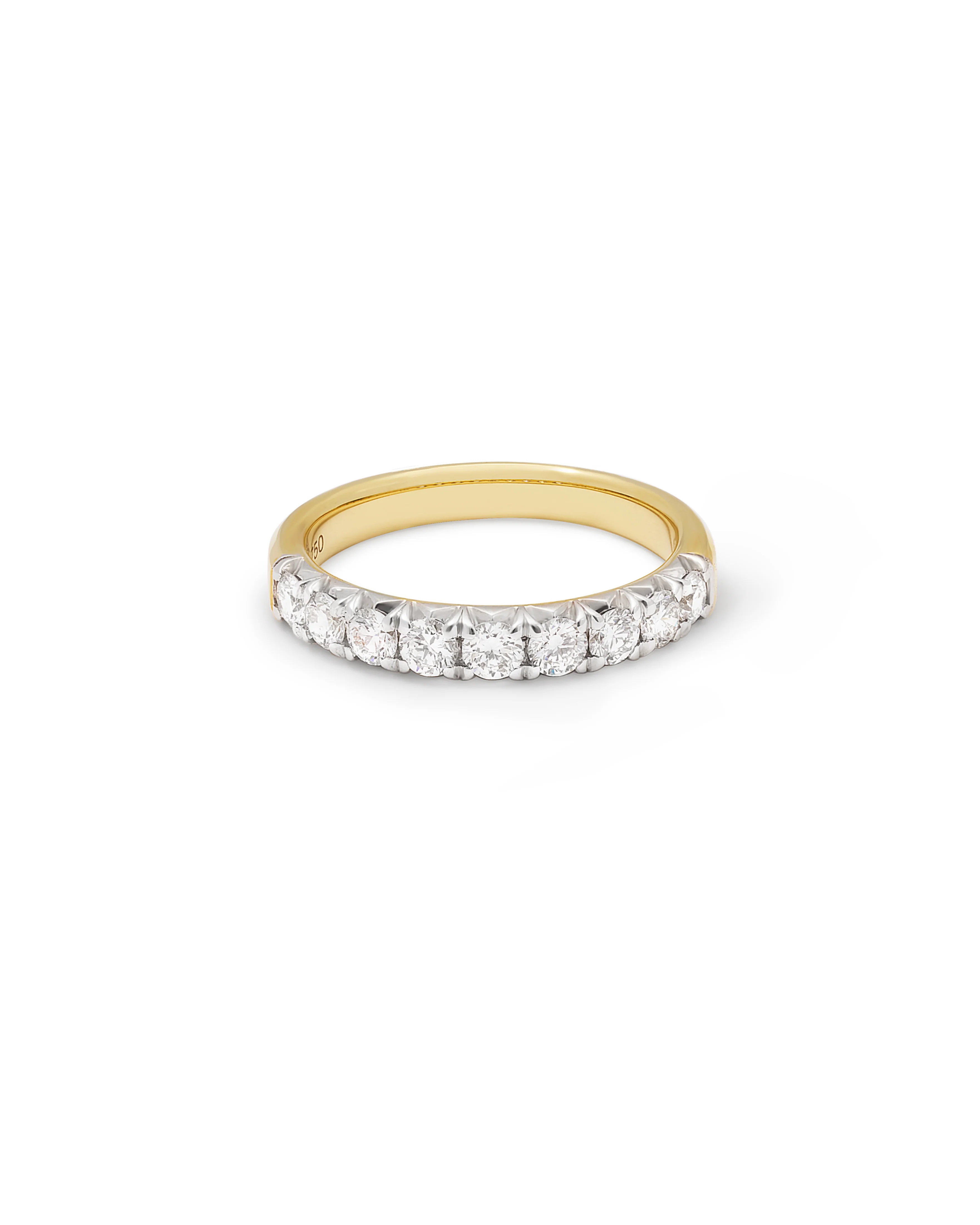 18K Yellow Gold Round Brilliant Lab Diamond Claw Set Band - Image 3