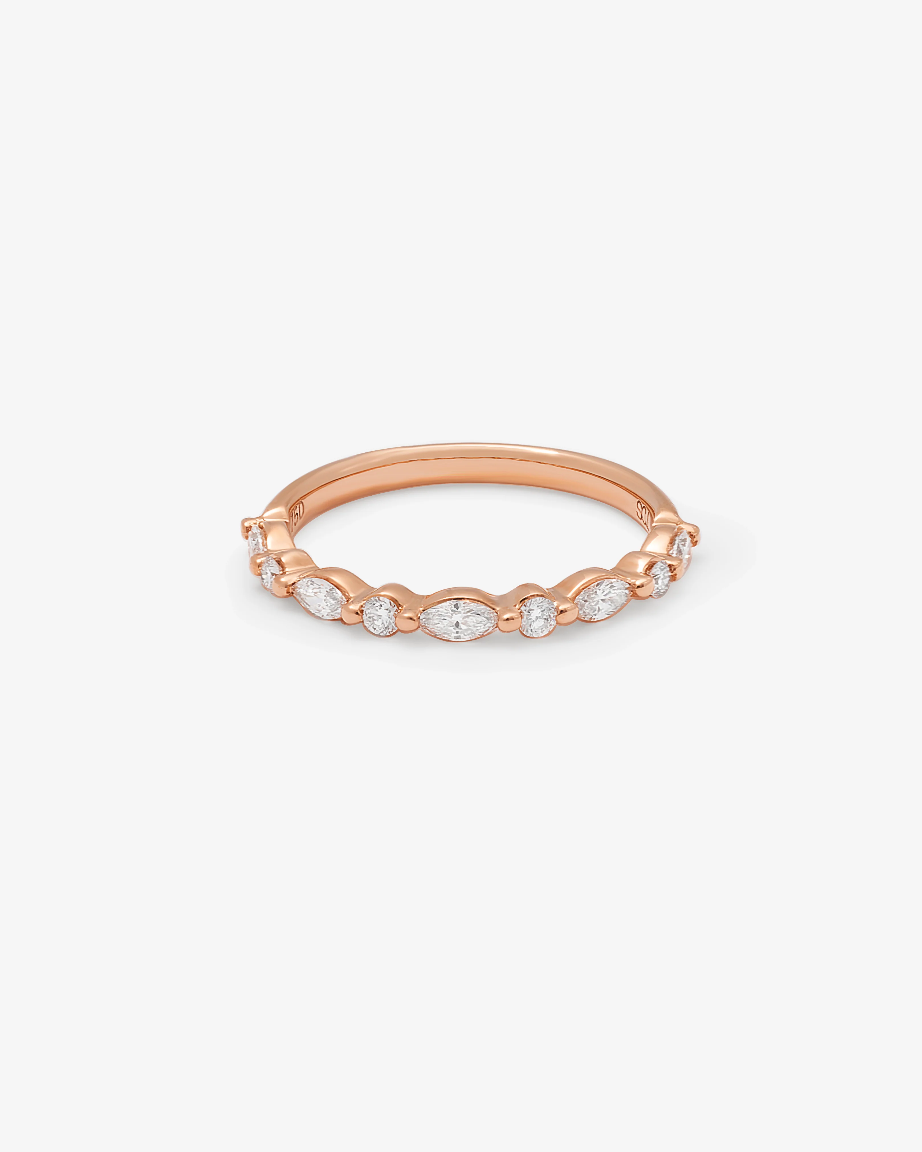 18K Rose Gold Brilliant And Marquise Alternating Floating Diamond Band - Image 2