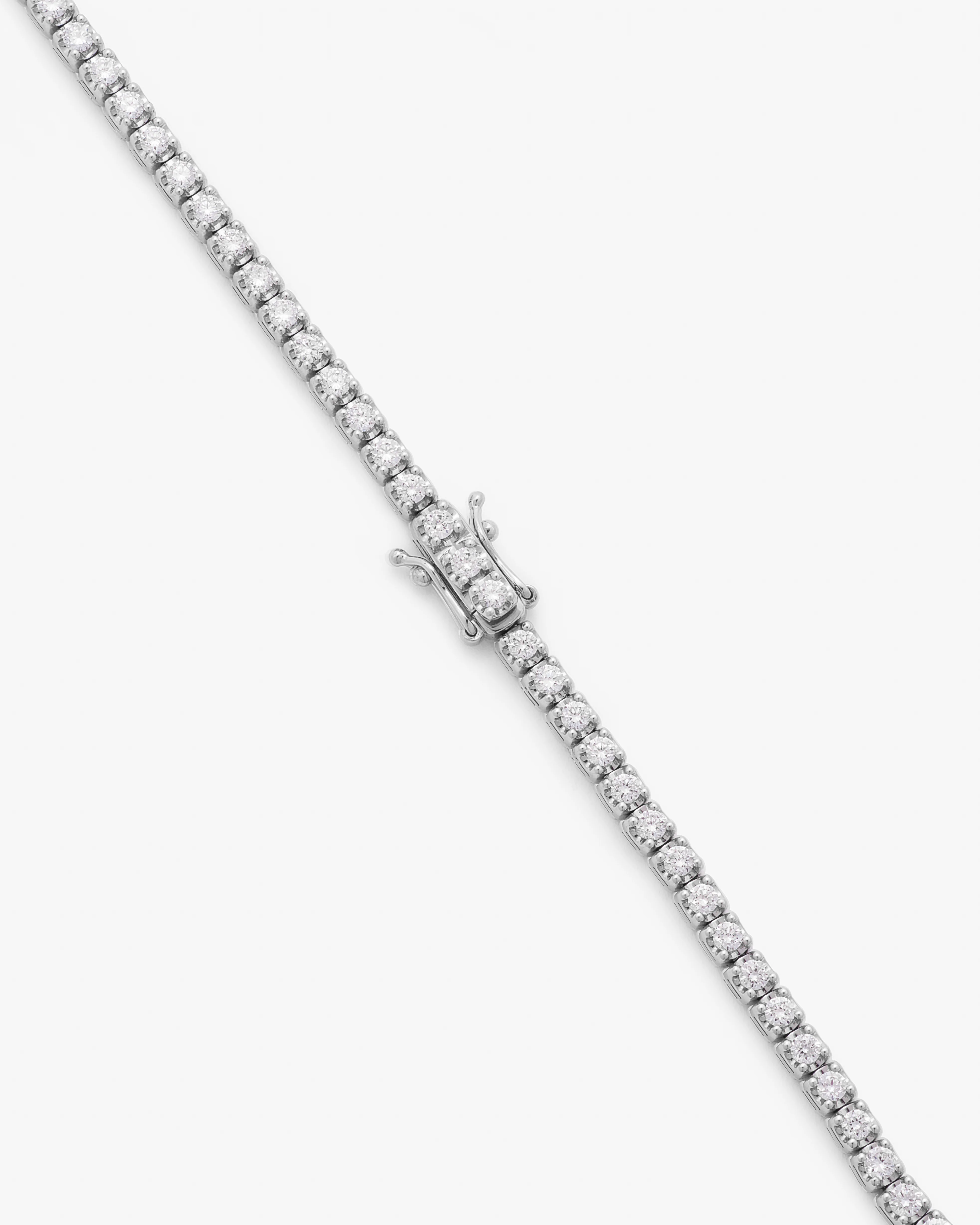 9K White Gold 5.0tdw Lab Diamond Tennis Necklace 42cm - Image 4