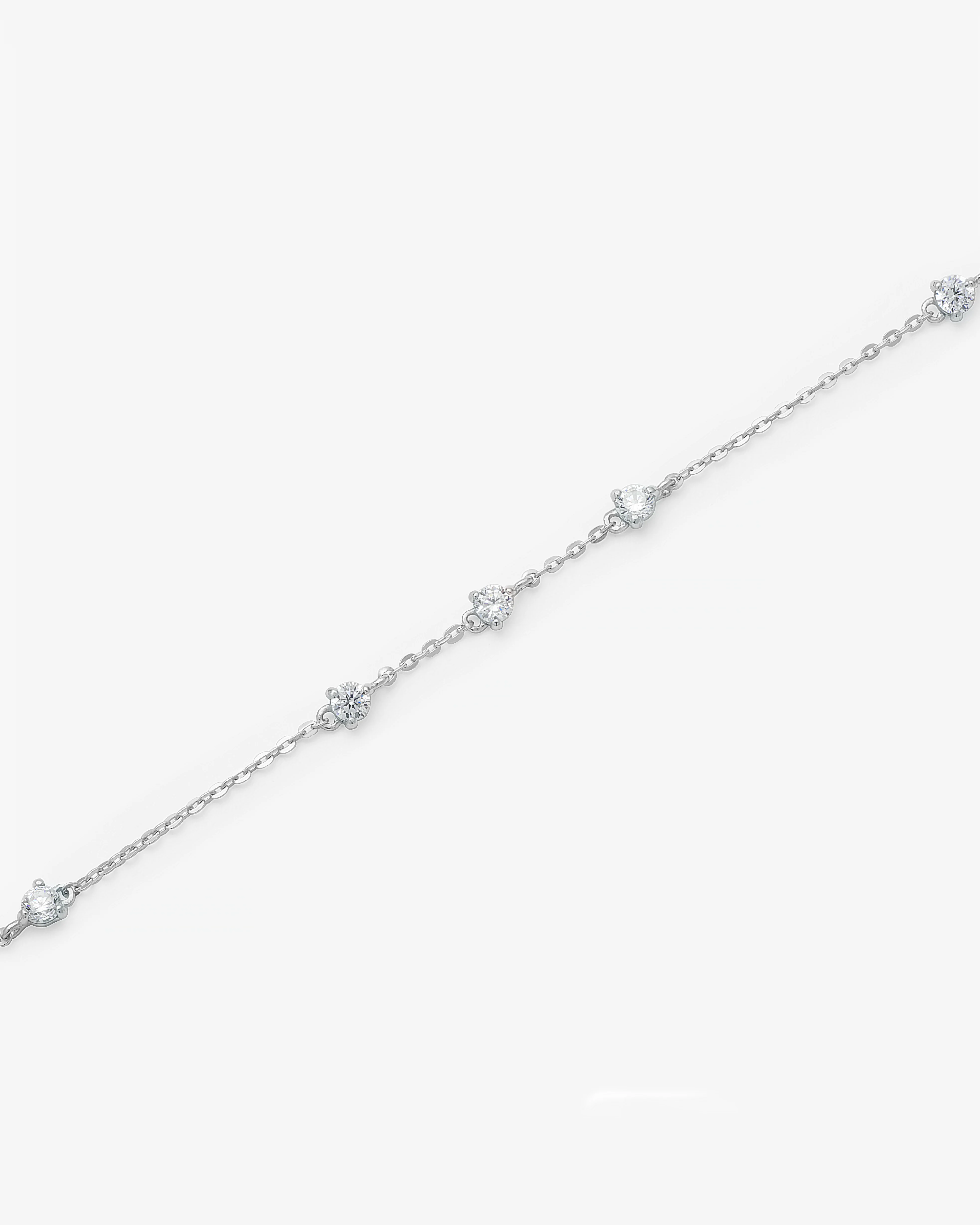 9K White Gold Dainty Zirconia Bracelet - Image 3
