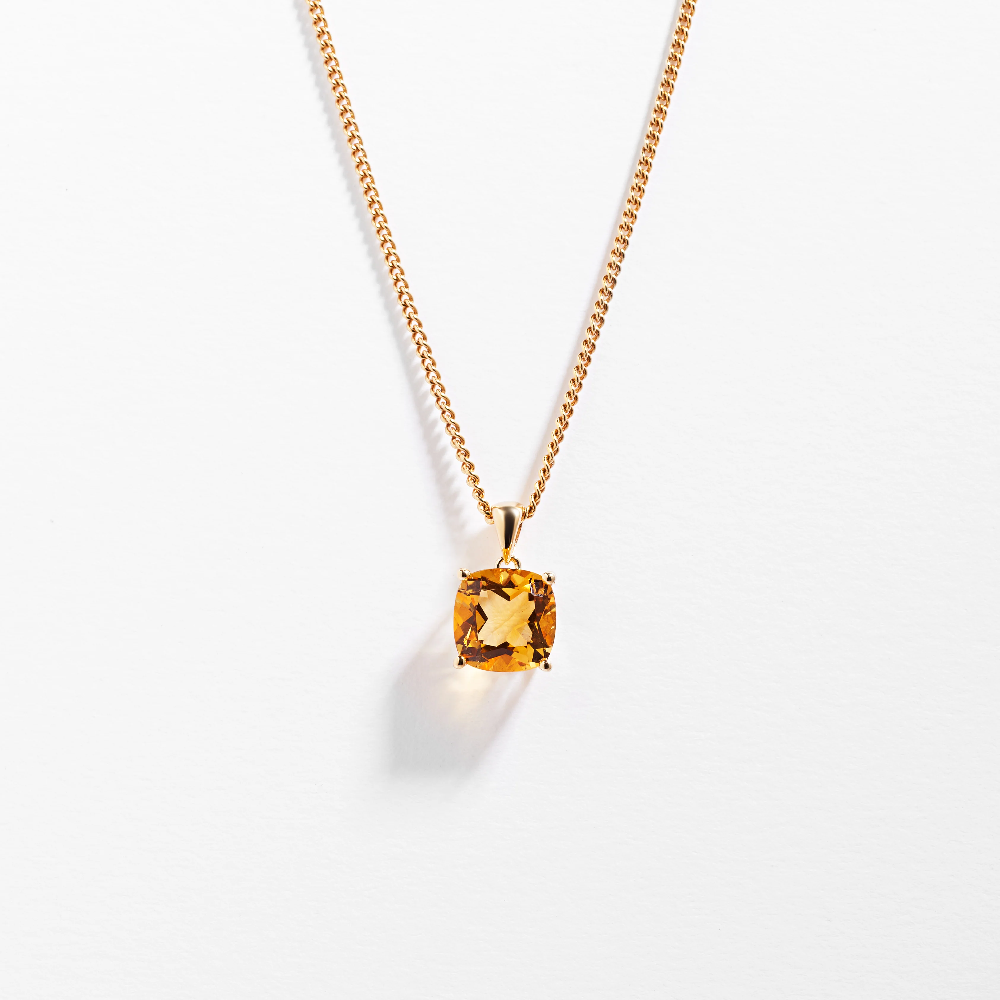 9K Yellow Gold Citrine November Birthstone Pendant