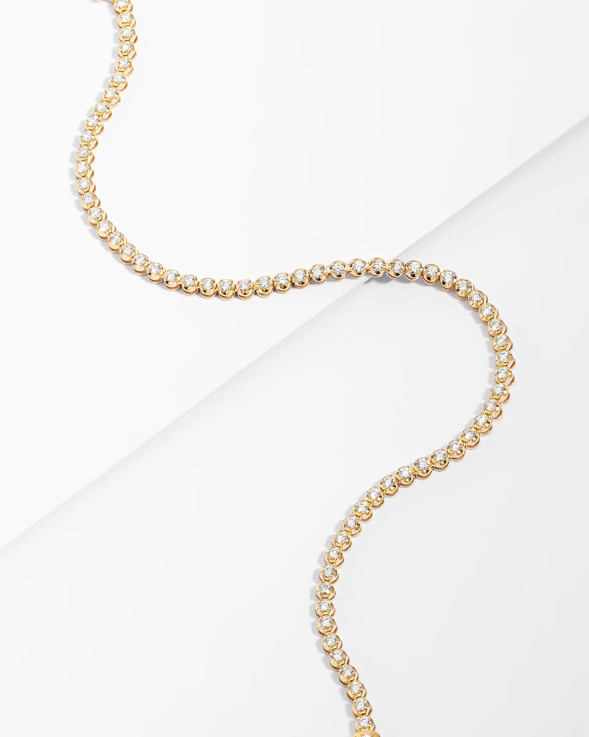 9K Yellow Gold Round Brilliant Lab Diamond Fine Tennis Bracelet 1.0tdw - Image 3