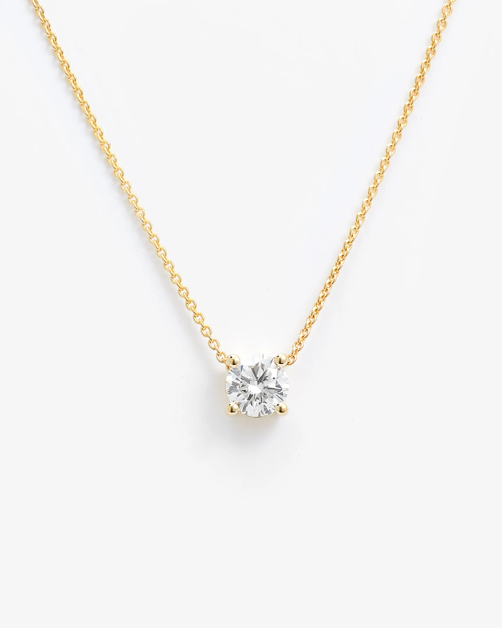 9K Yellow Gold Round Brilliant Lab Diamond Solitaire Slider Pendant 0.50ct - Image 3