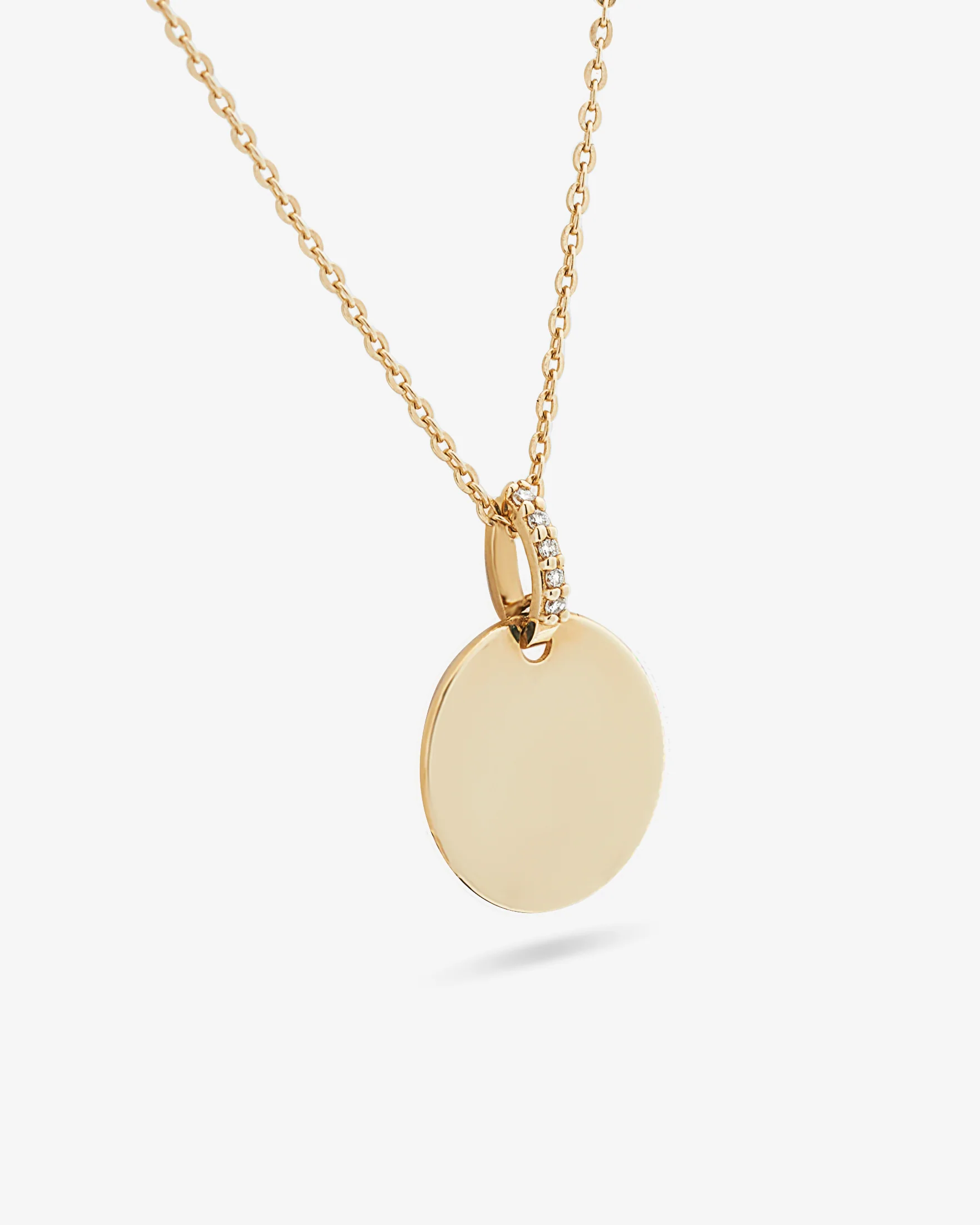 Diamond Bail Circle Pendant Necklace - Image 3