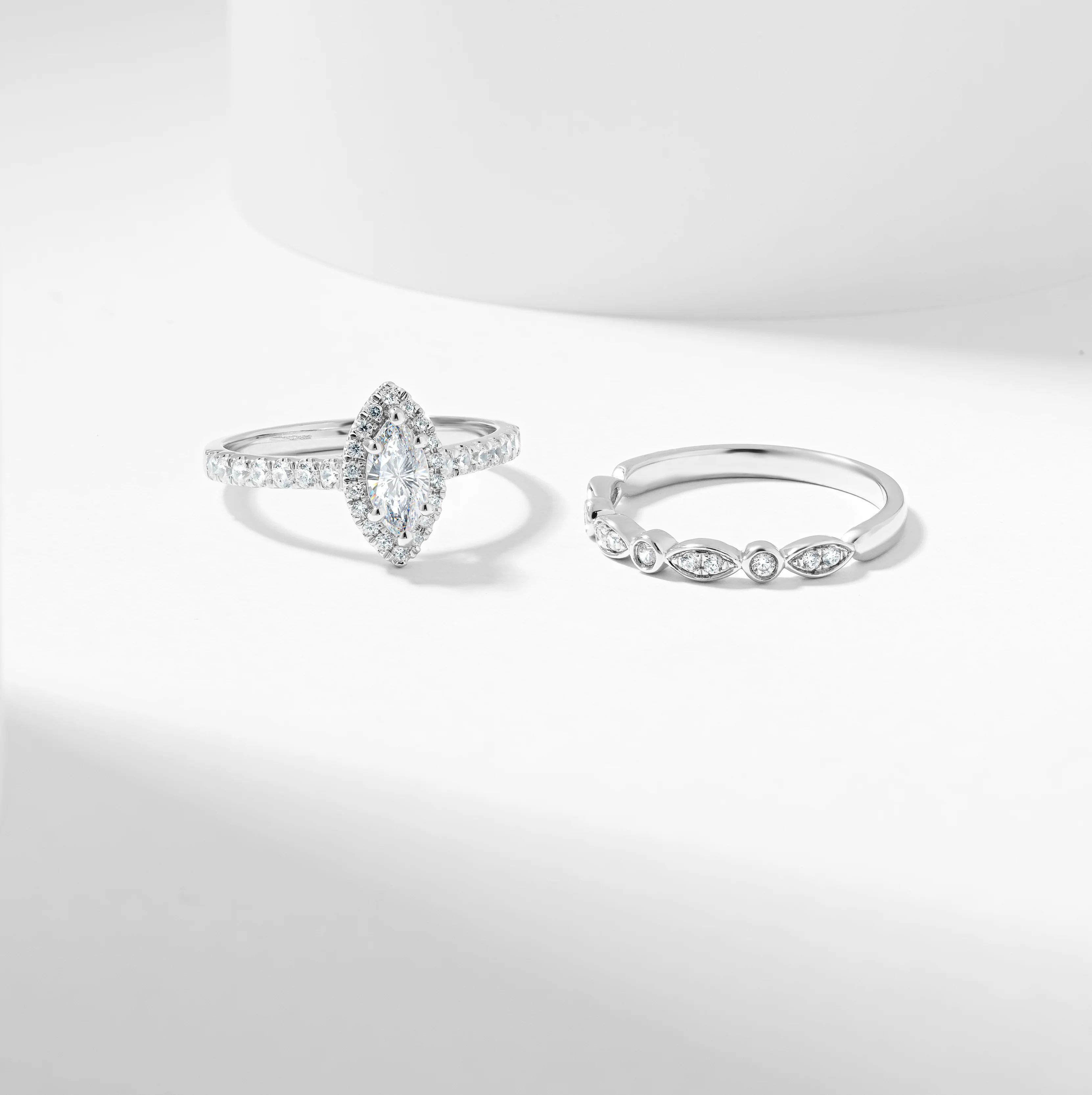 Marquise Diamond Halo Bridal Set 1.0tdw - Image 7