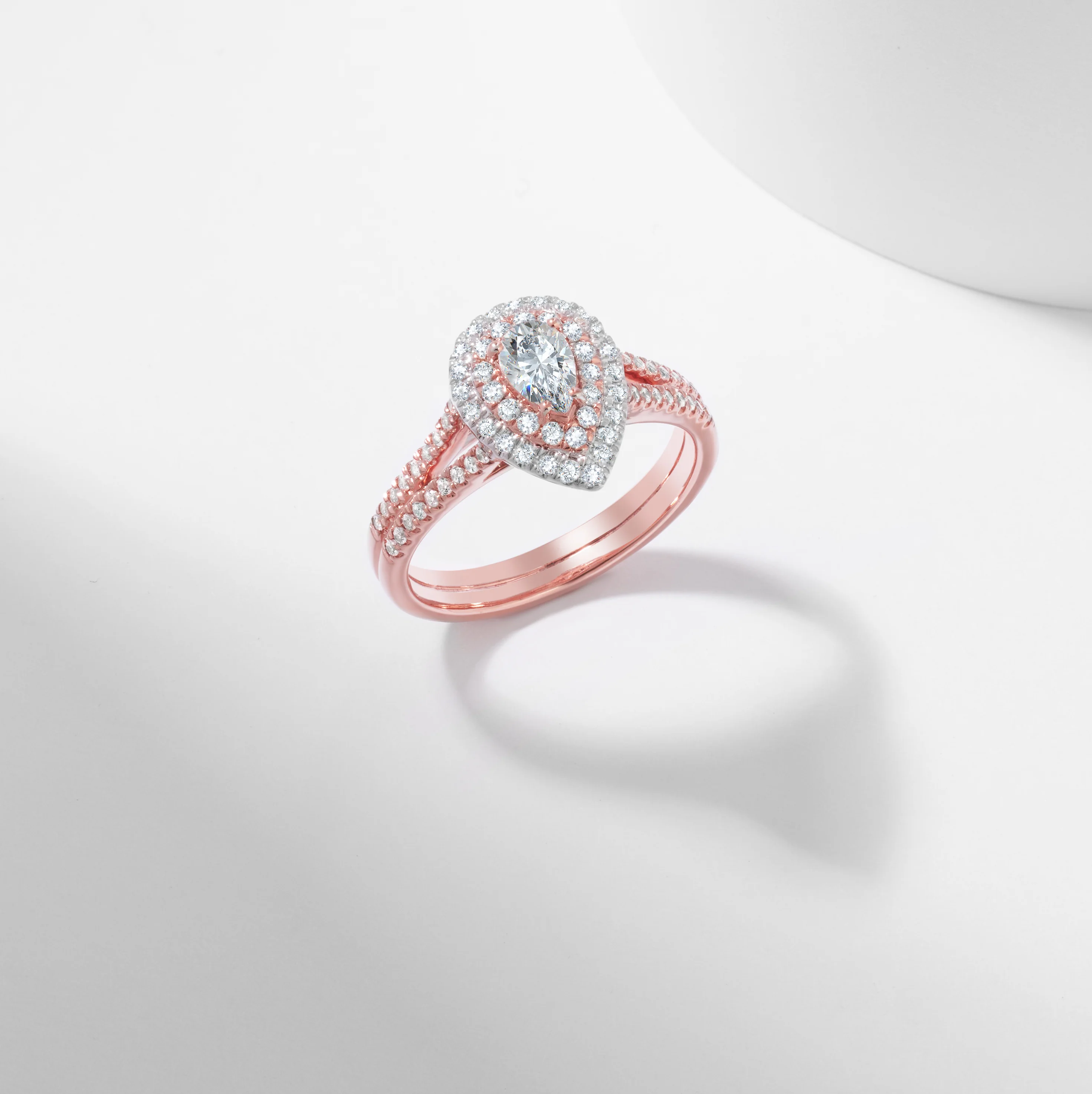 Pear Diamond Double Halo Engagement Ring 1.0tdw - Image 7
