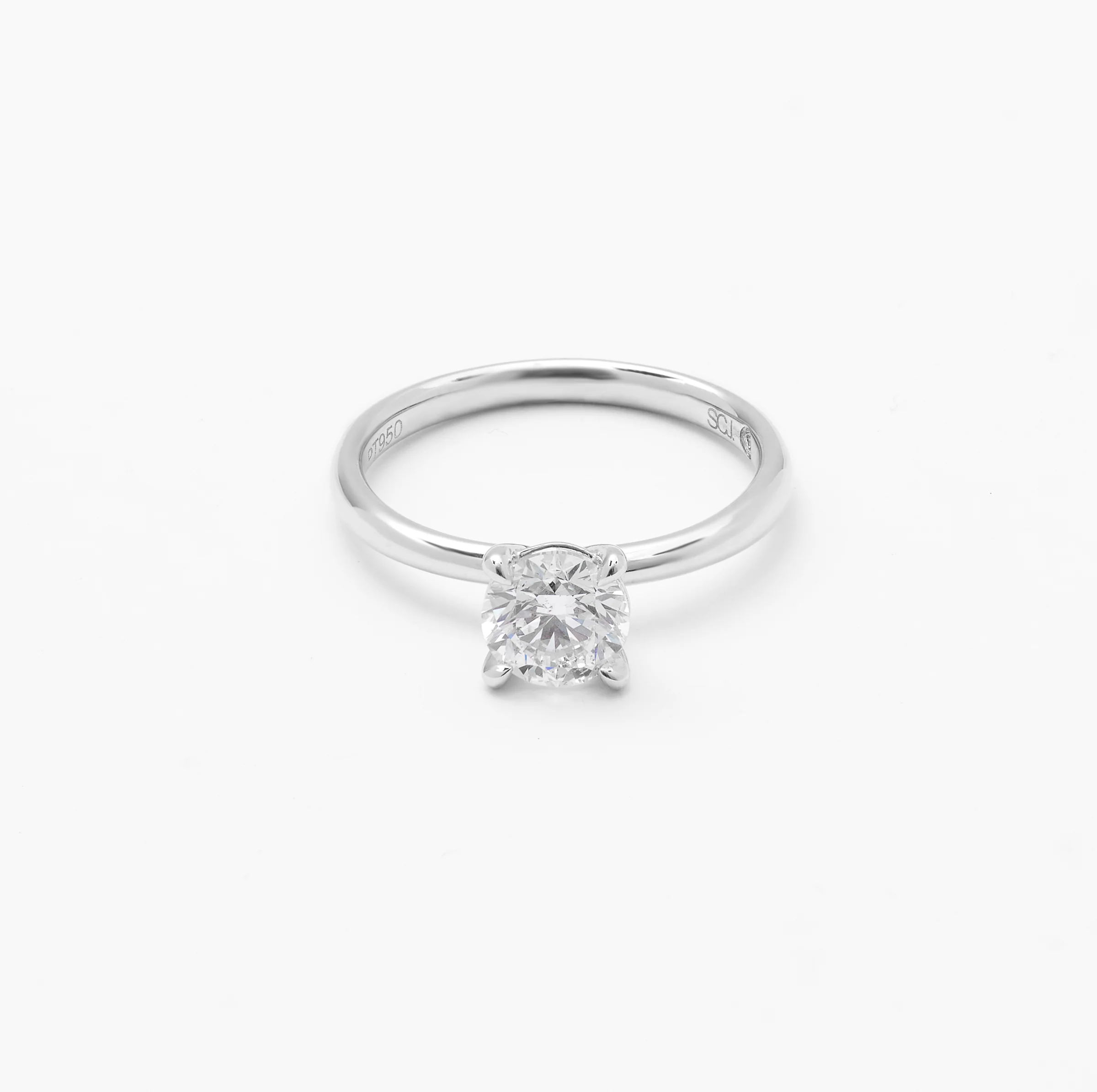 Platinum Round Brilliant Diamond Solitaire GIA Engagement Ring 1ct