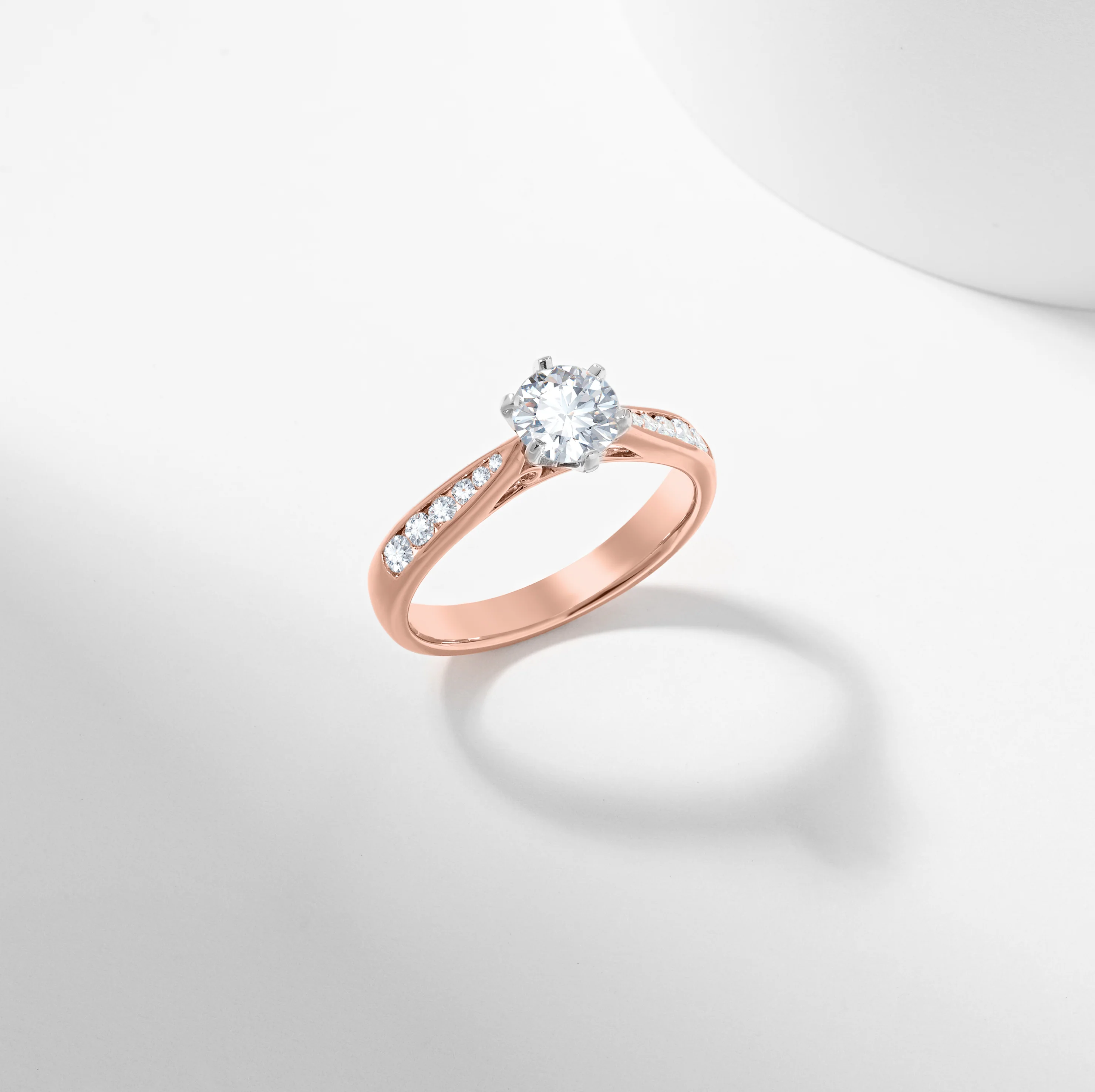 Round Brilliant Diamond Solitaire With Shoulder Accents Engagement Ring 1.0tdw 0.8ct - Image 7