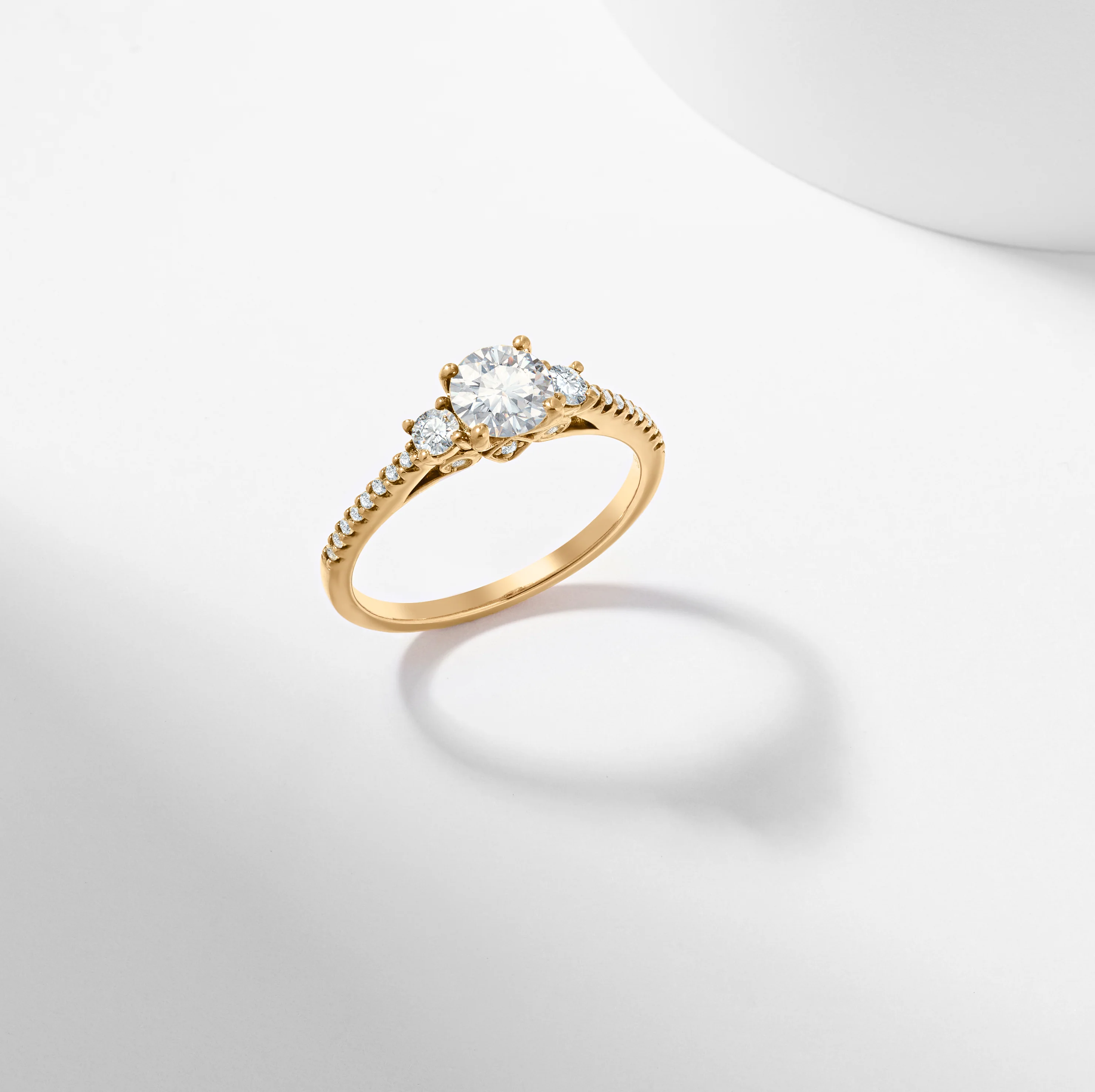 Round Brilliant Lab Grown Diamond Trilogy Engagement Ring 1.0tdw - Image 8