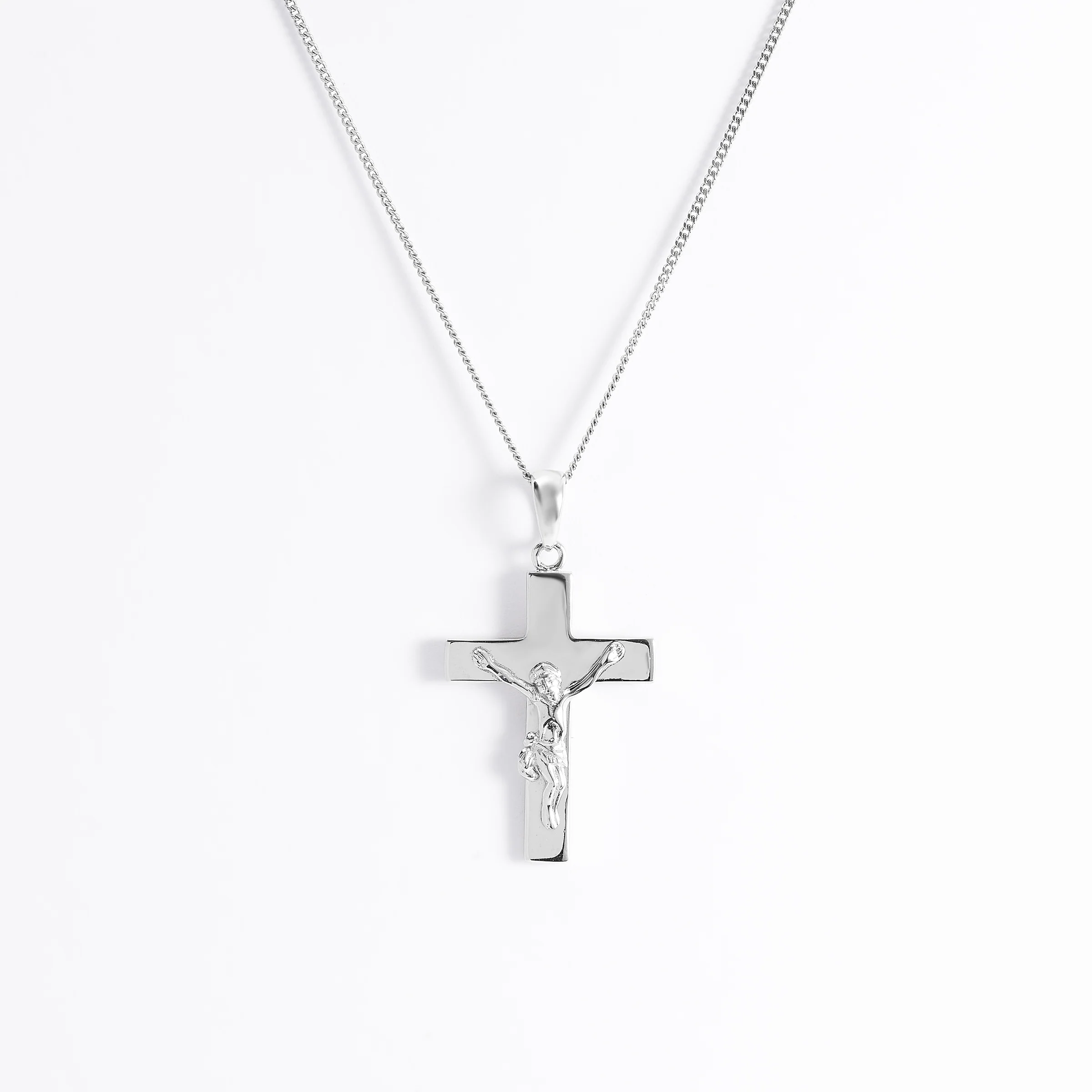 Sterling Silver Crucifix Pendant 17x25mm