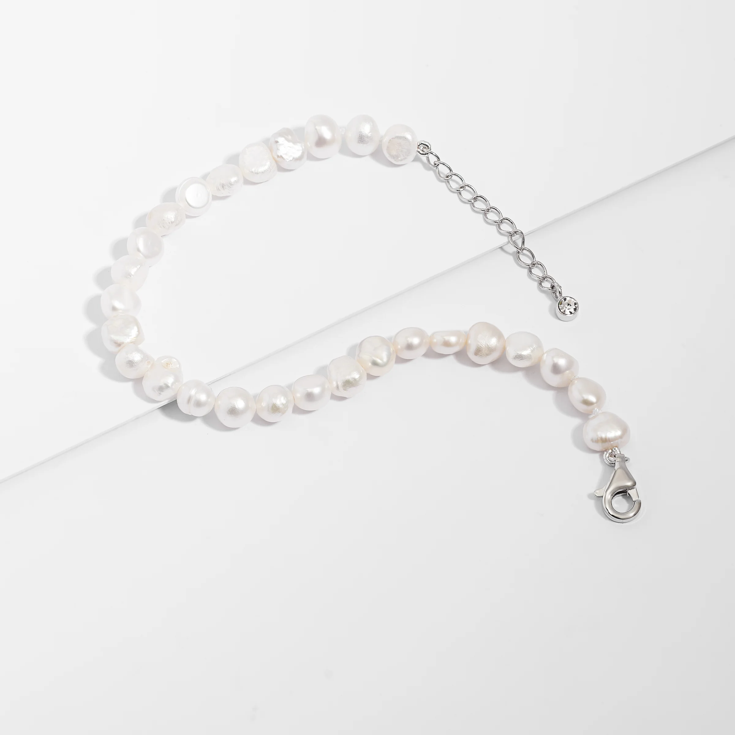 Sterling Silver Freshwater Keshi Pearl Bracelet