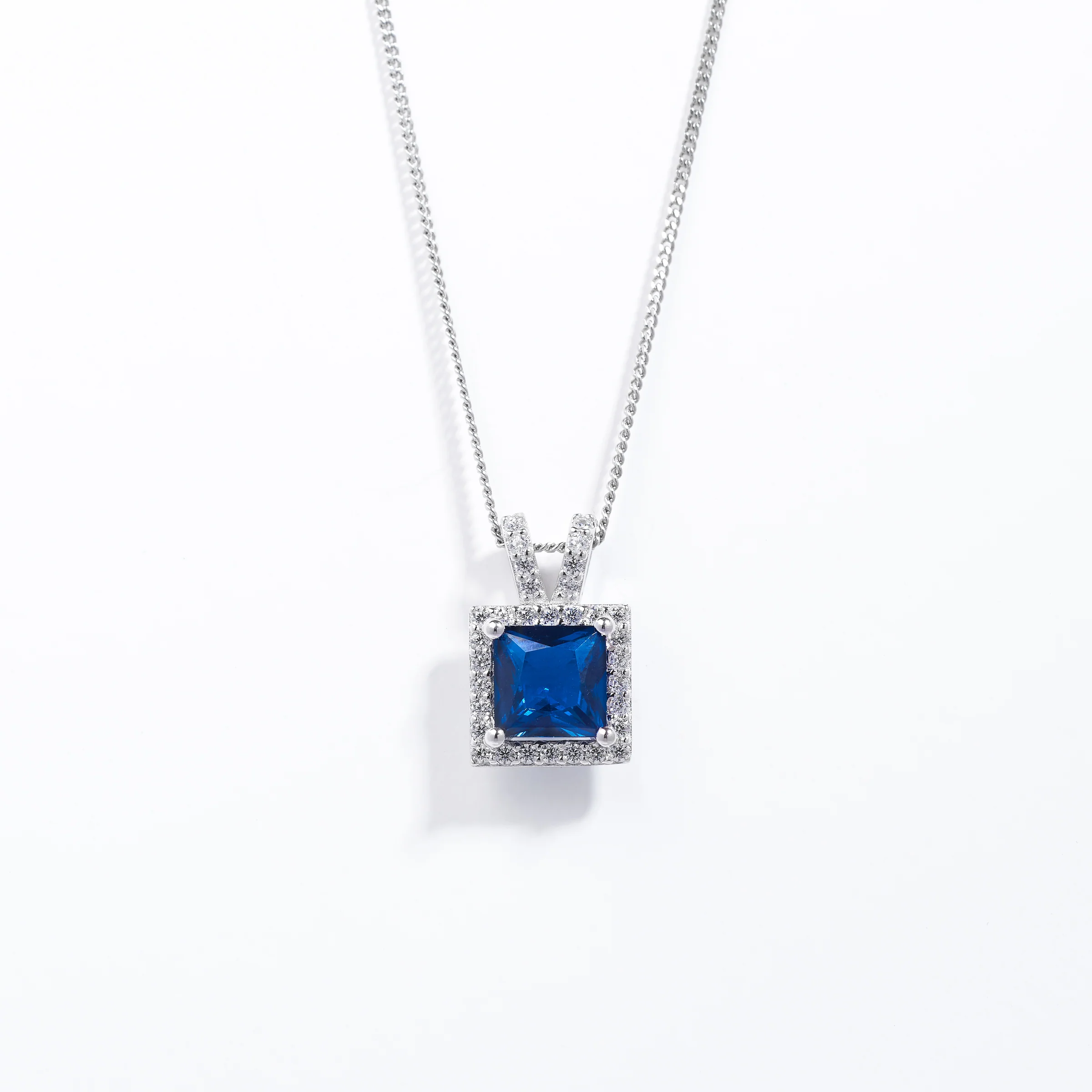Sterling Silver London Blue Zirconia Split Bail Pendant