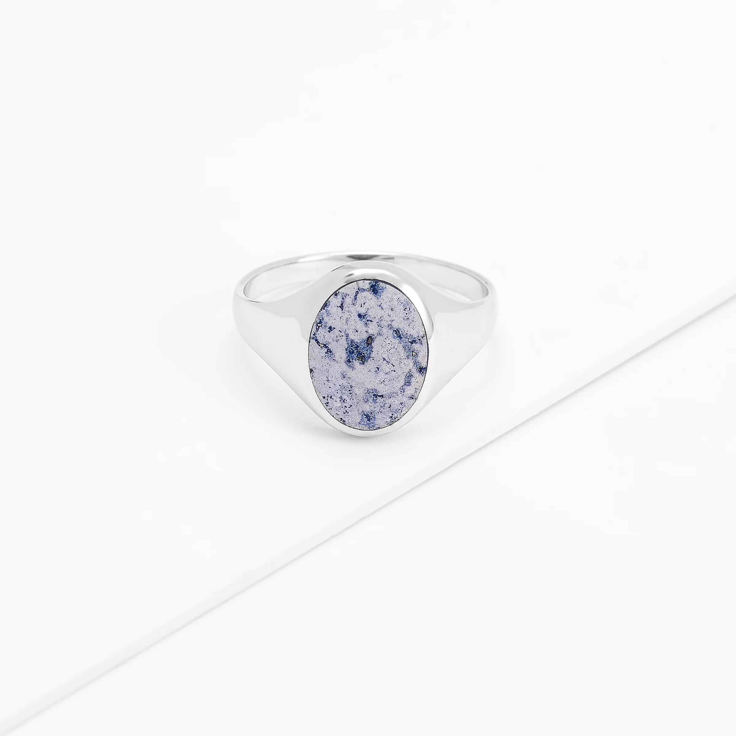 Sterling Silver Oval Lapis Signet Ring