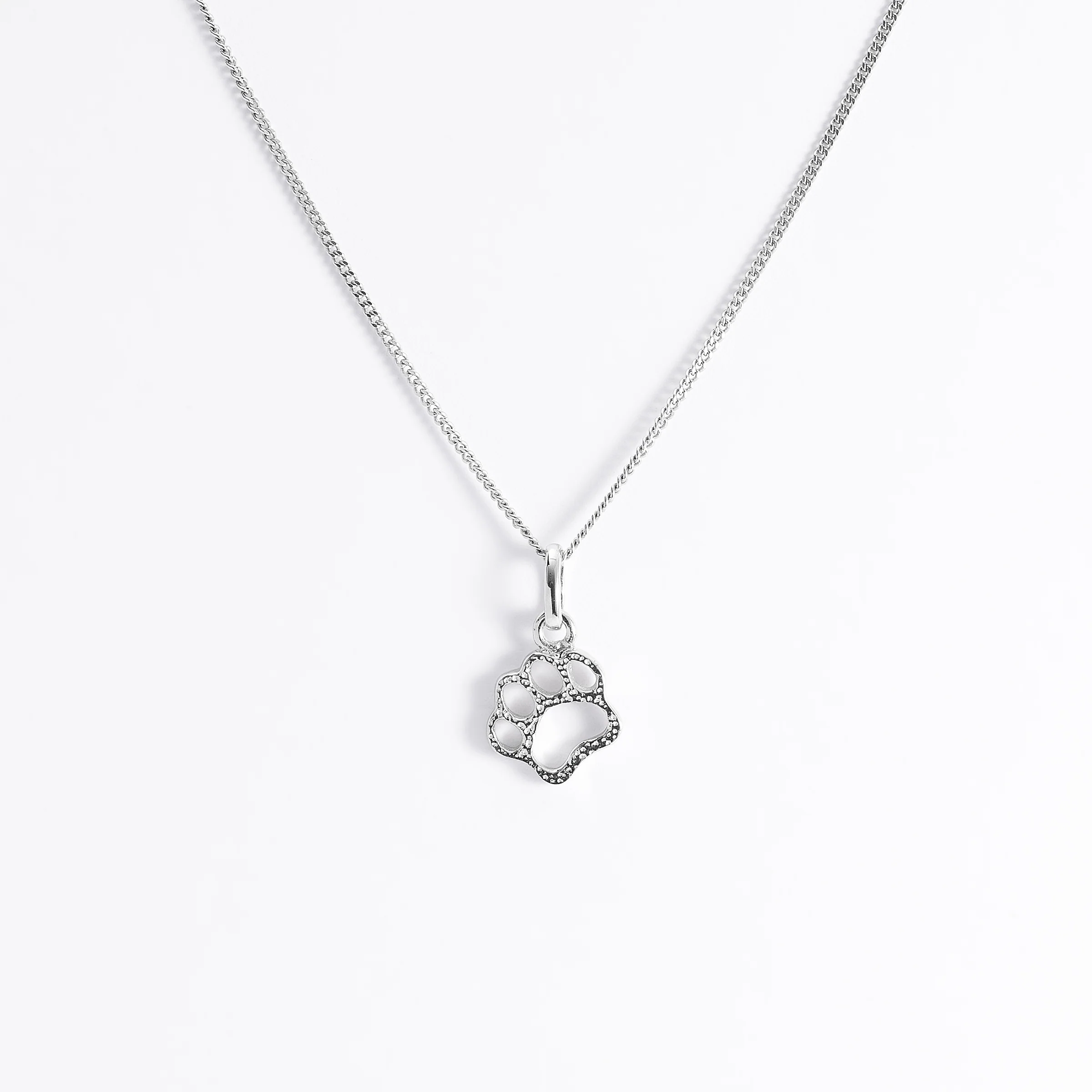 Sterling Silver Paw Print Pendant