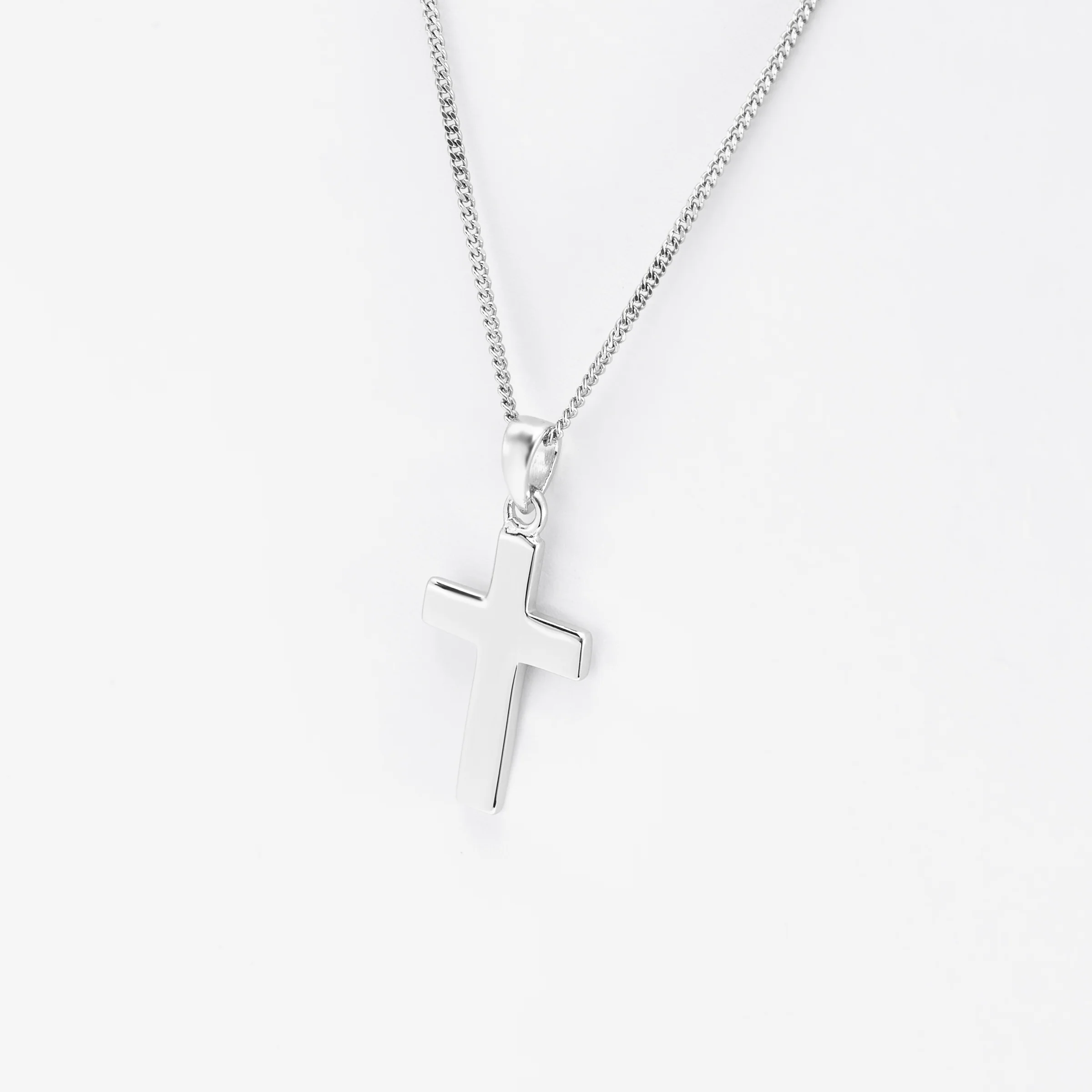 Sterling Silver Small Plain Cross Pendant 11x17mm