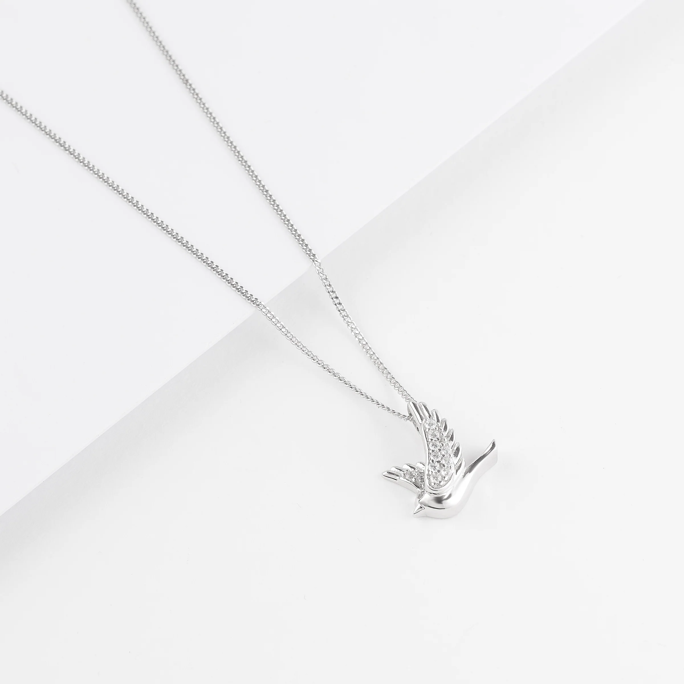 Sterling Silver Zirconia Dove Pendant - Image 2
