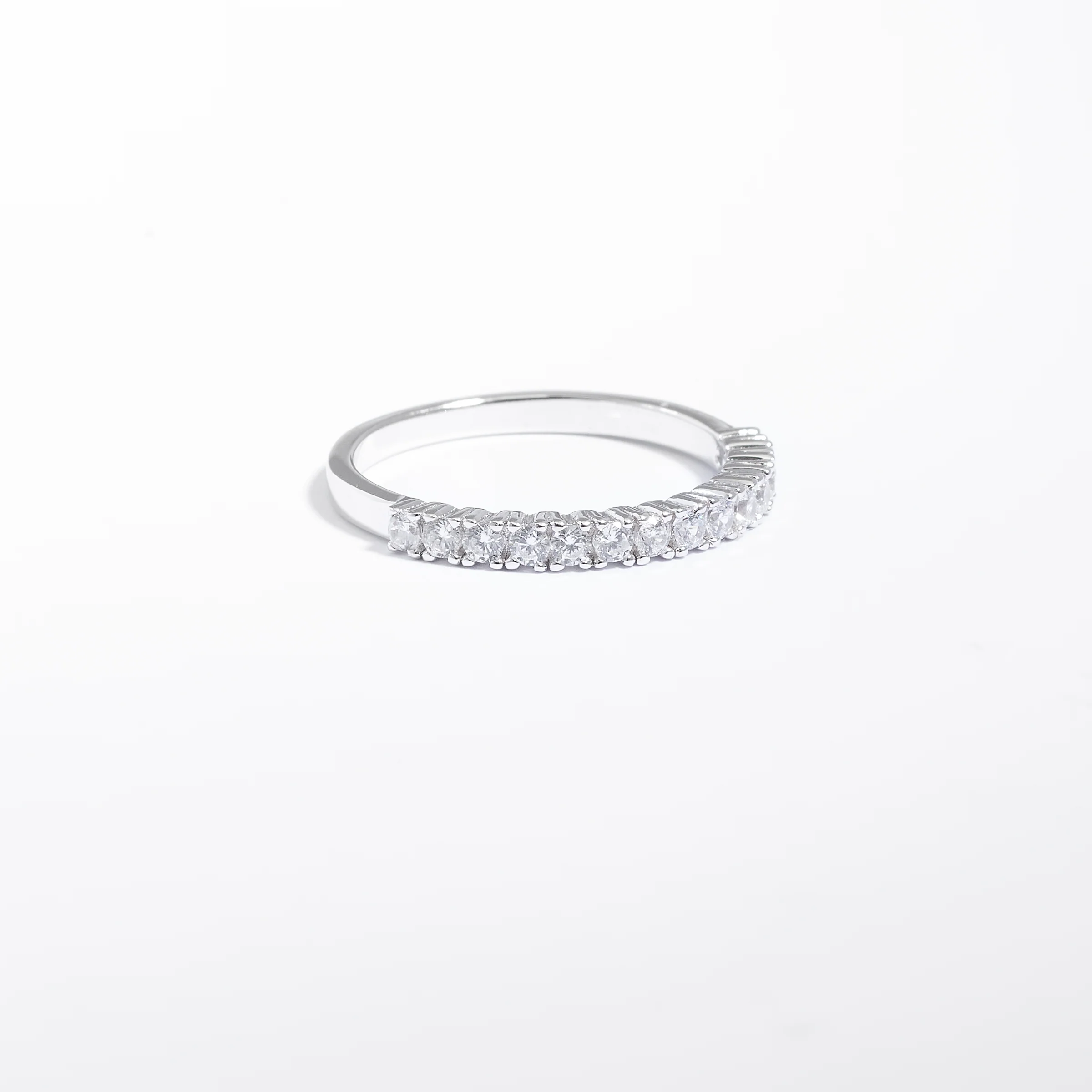 Sterling Silver Zirconia Single Row Ring
